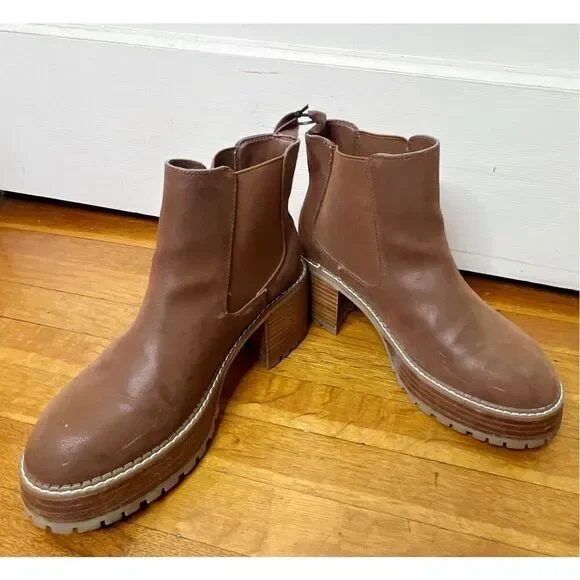 MIA Alejandro Platform Chelsea Ankle Boot Chestnut Size 9 - Picture 6 of 9